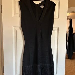 Venus Bandage Fringe Dress Black, Size M
